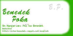 benedek poka business card